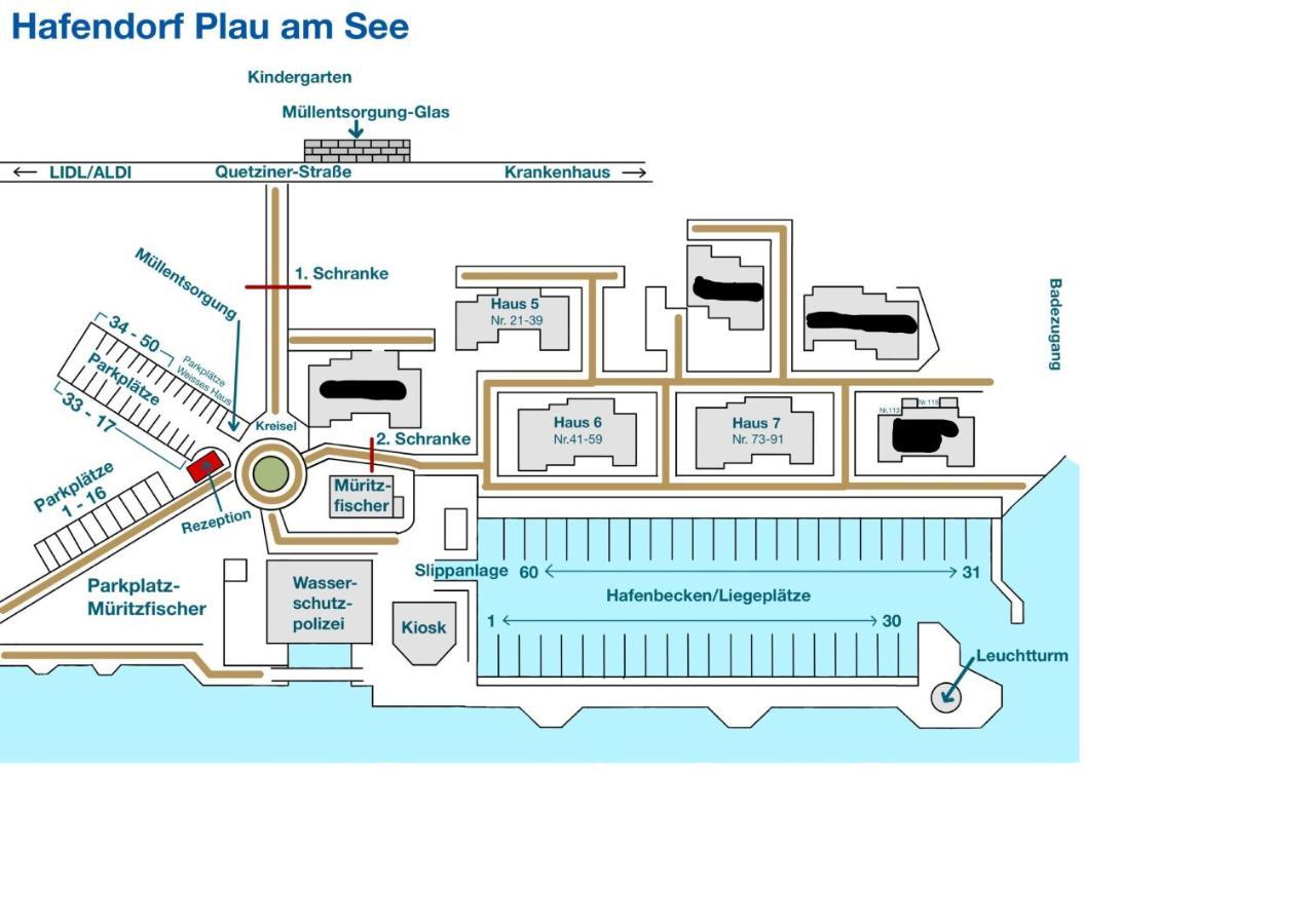 4 Zimmer Maisonette 3 Balkone optional Bootsliegeplatz Haus 6 A6 Plau am See Exterior foto